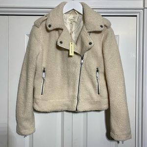 Max Studio Sherpa Moto Jacket NWT Size XS